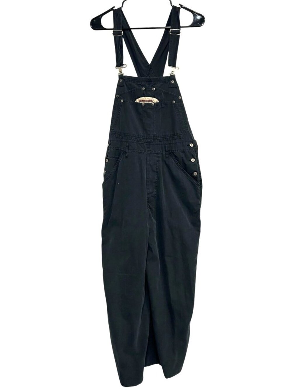 Diesel Medium Black Overalls Adjustable Straps Multiple Pockets Alt Aesthetic